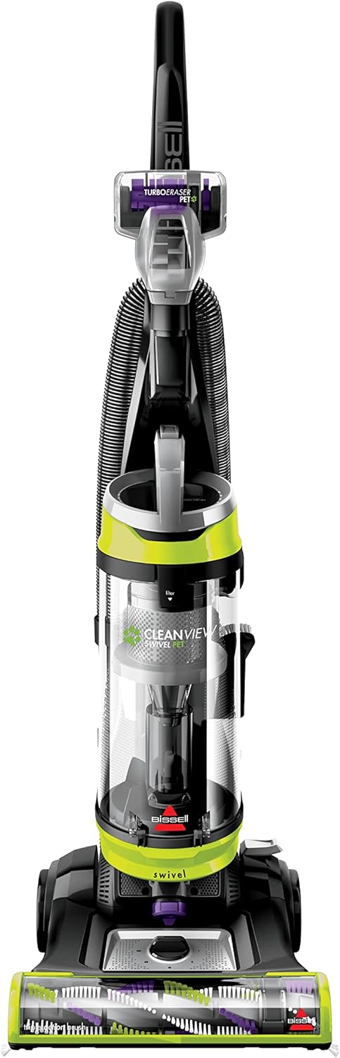 BISSELL 2252 CleanView Swivel Upright Bagless Vacuum with Swivel Steering, Powerful Pet Hair Pick Up, Specialized Pet Tools, Large Capacity Dirt Tank, Easy Empty, Green