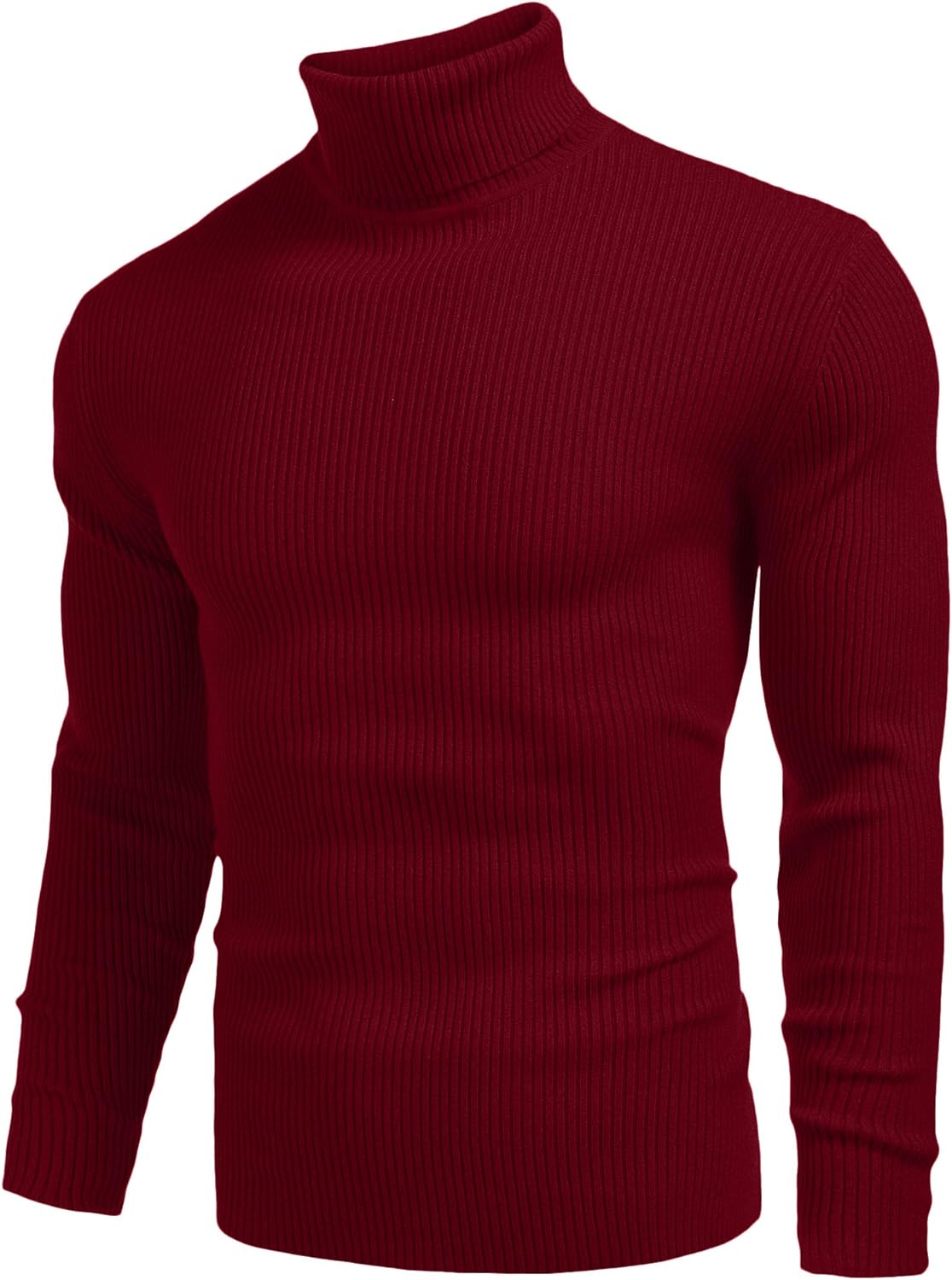 COOFANDY Mens Ribbed Slim Fit Knitted Pullover Turtleneck Sweater