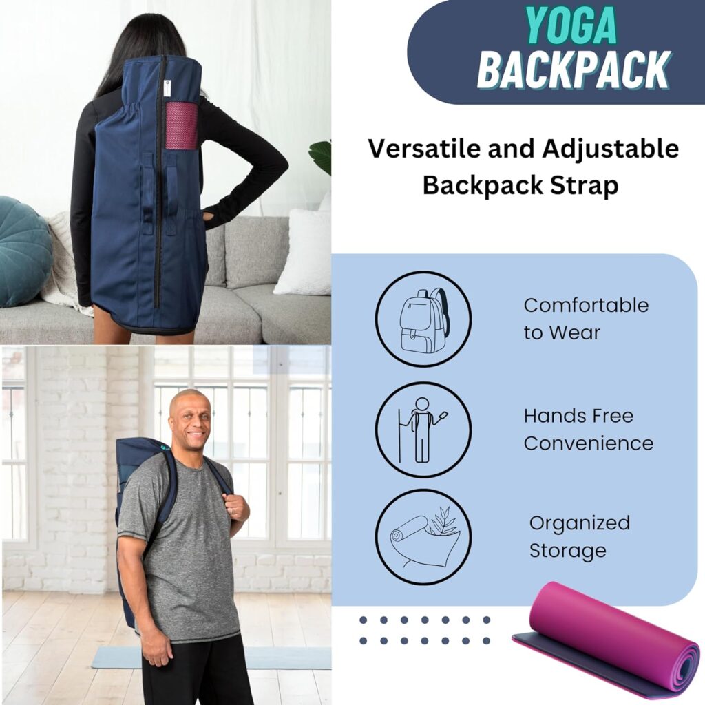 MAGNILAY Yoga Mat Bag - Yoga Mat Holder - Extra Large Yoga Mat Bags for Women and Men | Yoga Bag for Mat and Blocks | Expandable Yoga Backpack with Pockets