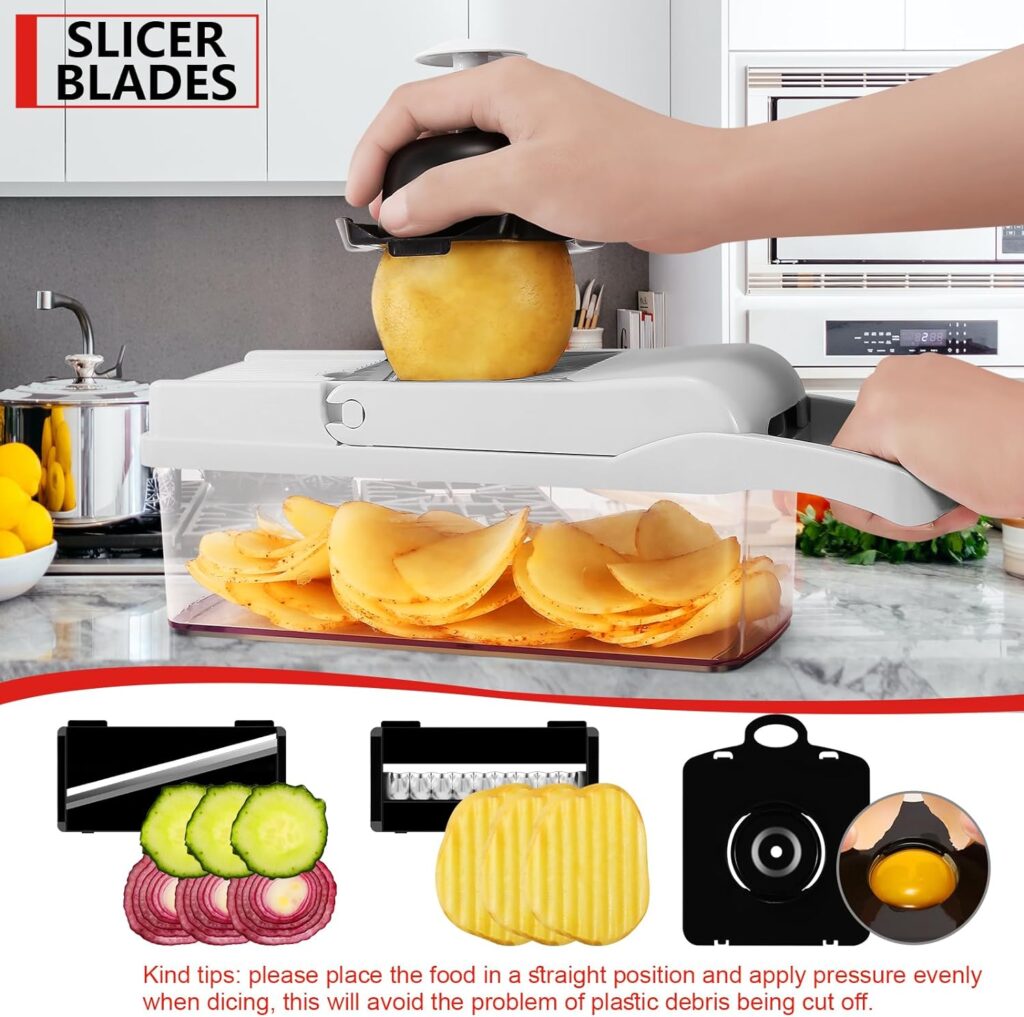 Professional All-in-1 Vegetable Chopper, Veggie Chopper, Mandoline Food Slicer, Veggie Chopper With Container, Food Chopper, Onion Chopper, Vegetable Slicer, Egg slicer, Kitchen Chopper Dicer Cutter