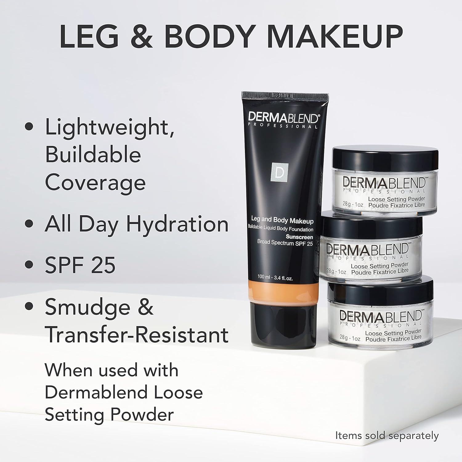 Dermablend Leg and Body Makeup, with SPF 25. Skin Perfecting Body Foundation for Flawless Legs with a Smooth, Even Tone Finish, 3.4 Fl. Oz.