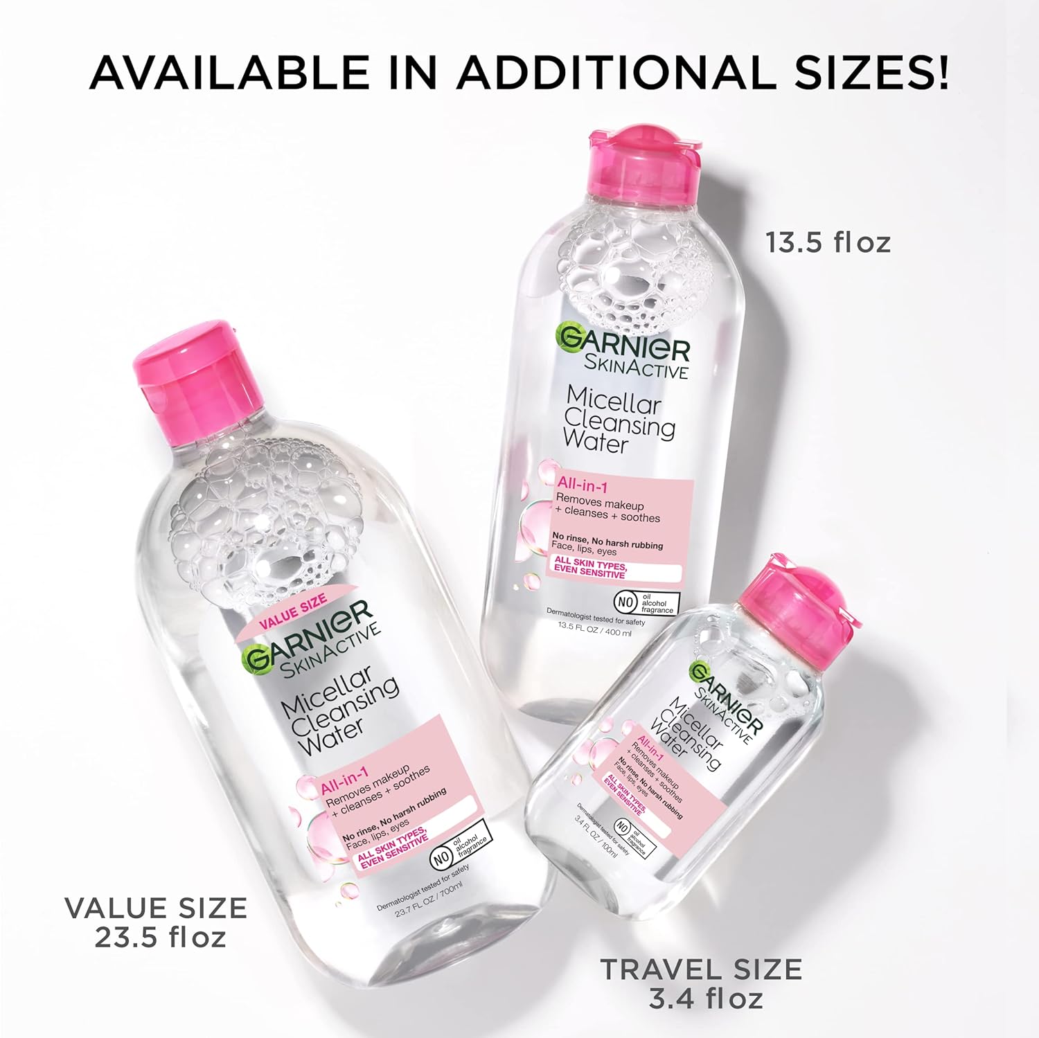 Garnier SkinActive Micellar Water for All Skin Types, Facial Cleanser  Makeup Remover, 13.5 Fl Oz (400mL), 1 Count (Packaging May Vary)