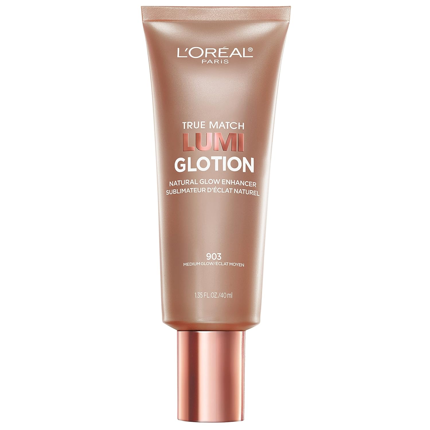 L’Oréal Paris Makeup True Match Lumi Glotion, Natural Glow Enhancer, Illuminator Highlighter Skin Tint, for an All Day Radiant Glow, Medium, 1.35 Ounces