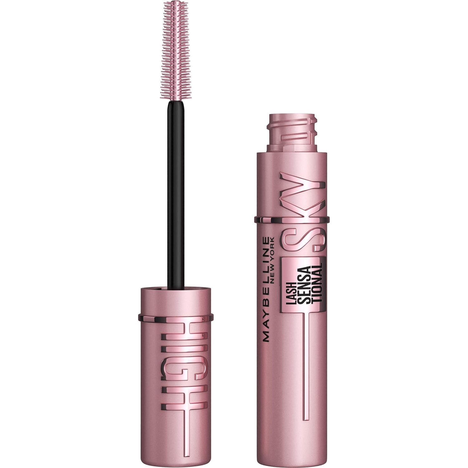 Maybelline Lash Sensational Sky High Washable Mascara Makeup, Volumizing, Lengthening, Defining, Curling, Multiplying, Buildable Formula, Blackest Black, 1 Count