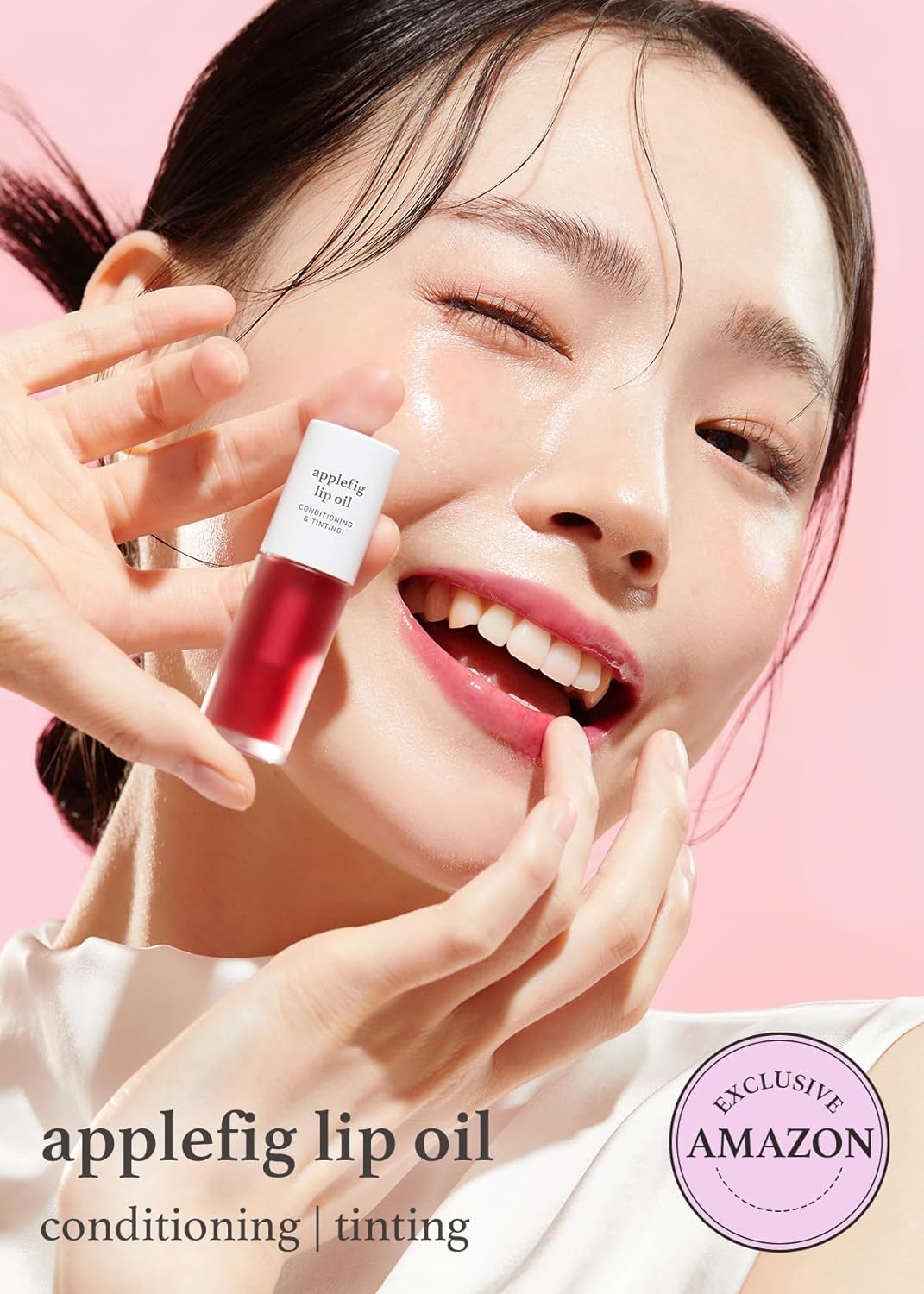 NOONI Korean Lip Oil - Appleberry | Lip Stain, Gift, Moisturizing, Revitalizing, and Tinting for Dry Lips with Raspberry Fruit Extract, 0.12 Fl Oz