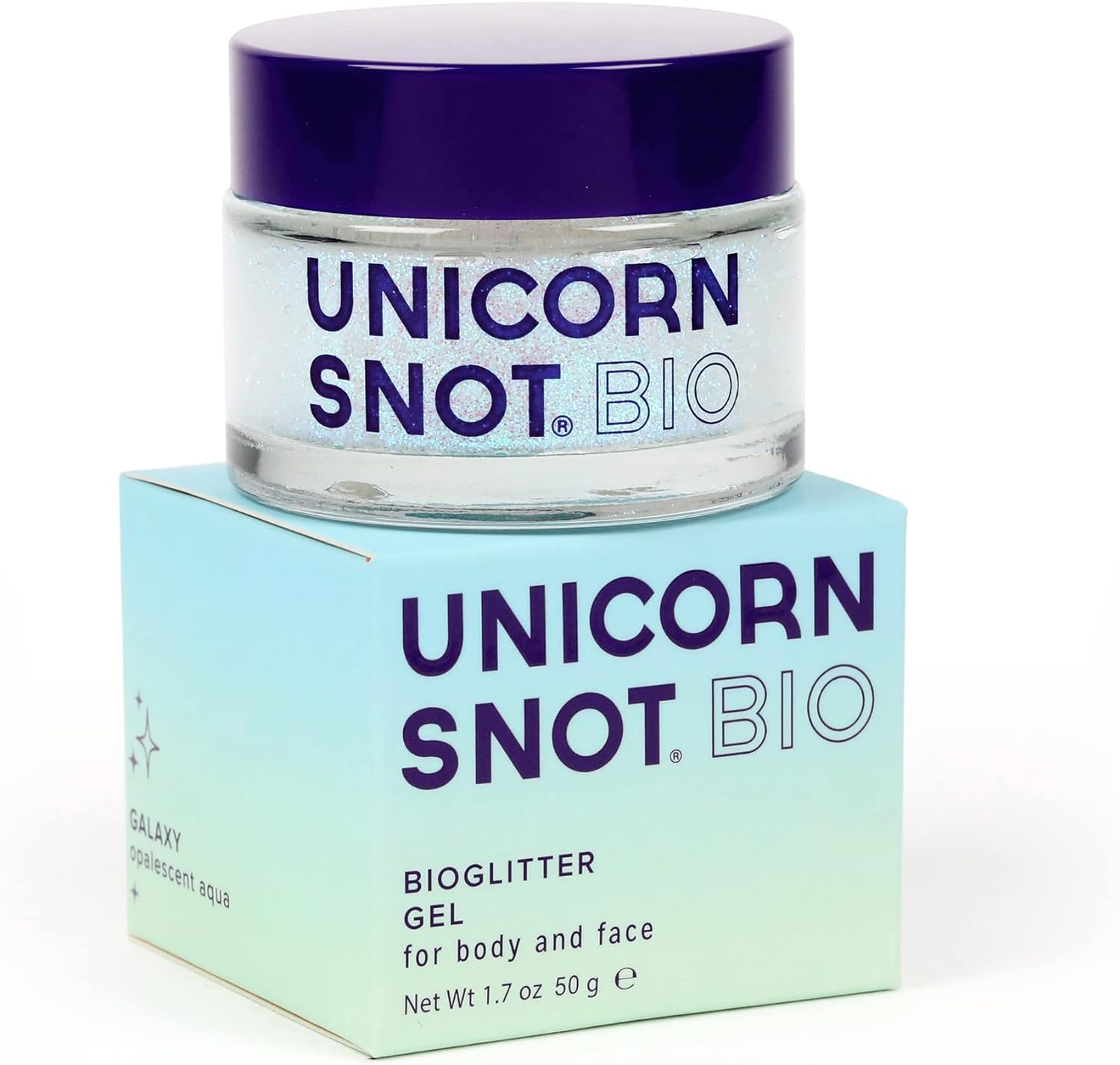 Unicorn Snot BIO Glitter Holographic Face  Body Glitter Gel: Face Glitter Makeup, Hair Glitter, Stocking Stuffers, Christmas Glitter Makeup for Holiday - Vegan  Cruelty Free, 1.7 oz (Galaxy)