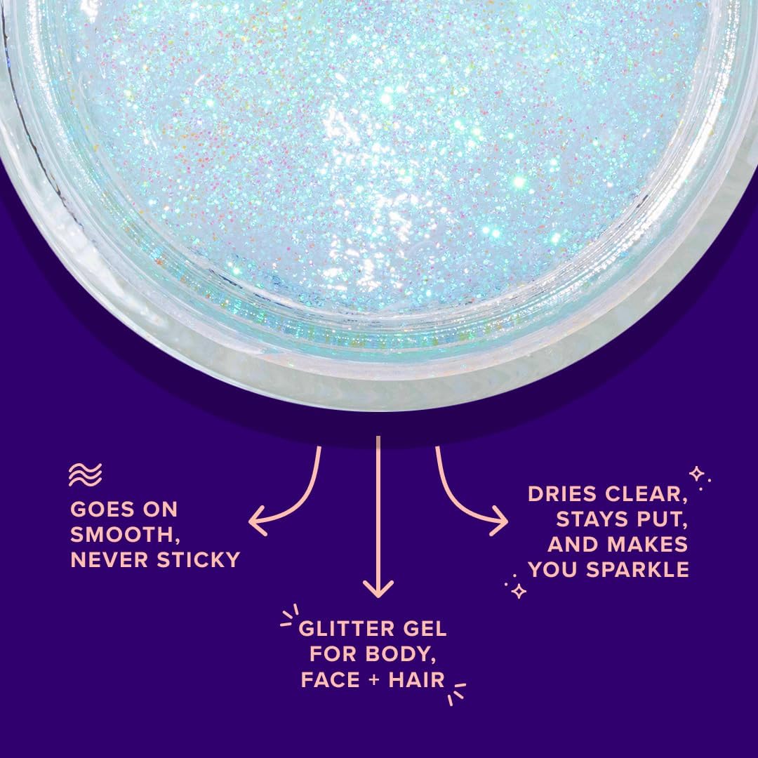 Unicorn Snot BIO Glitter Holographic Face  Body Glitter Gel: Face Glitter Makeup, Hair Glitter, Stocking Stuffers, Christmas Glitter Makeup for Holiday - Vegan  Cruelty Free, 1.7 oz (Galaxy)