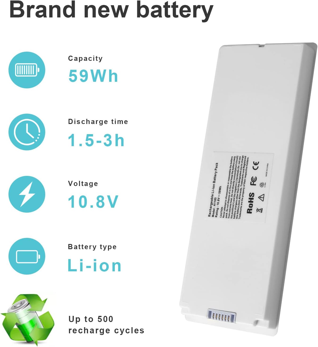 A1466 A1405 Laptop Battery for MacBook Air 13 inch A1466 (Mid 2012,Mid 2013,Early 2014, Early 2015,2017) A1369(Late 2010,Mid 2011 Version) fits A1496 A1377 (EMC :2925, 2469, 2559, 2392) [Upgraded 3.0]