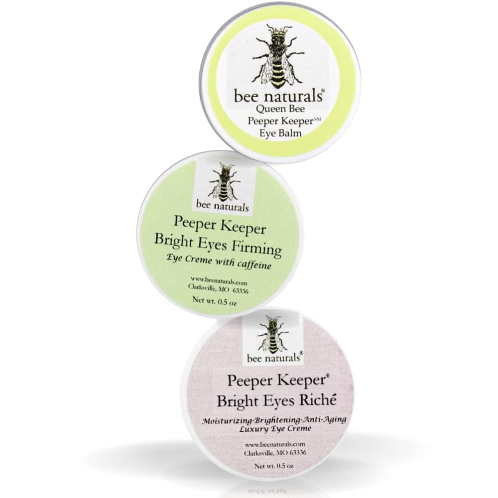 Bee Naturals Queen Best Eye Balm Peeper Keeper - Eyelid Cream Reduces Crows Feet, Wrinkles  Fine Lines - Moisturizes Your Skin - Vitamin E + 10 All Natural Nutrient Oils