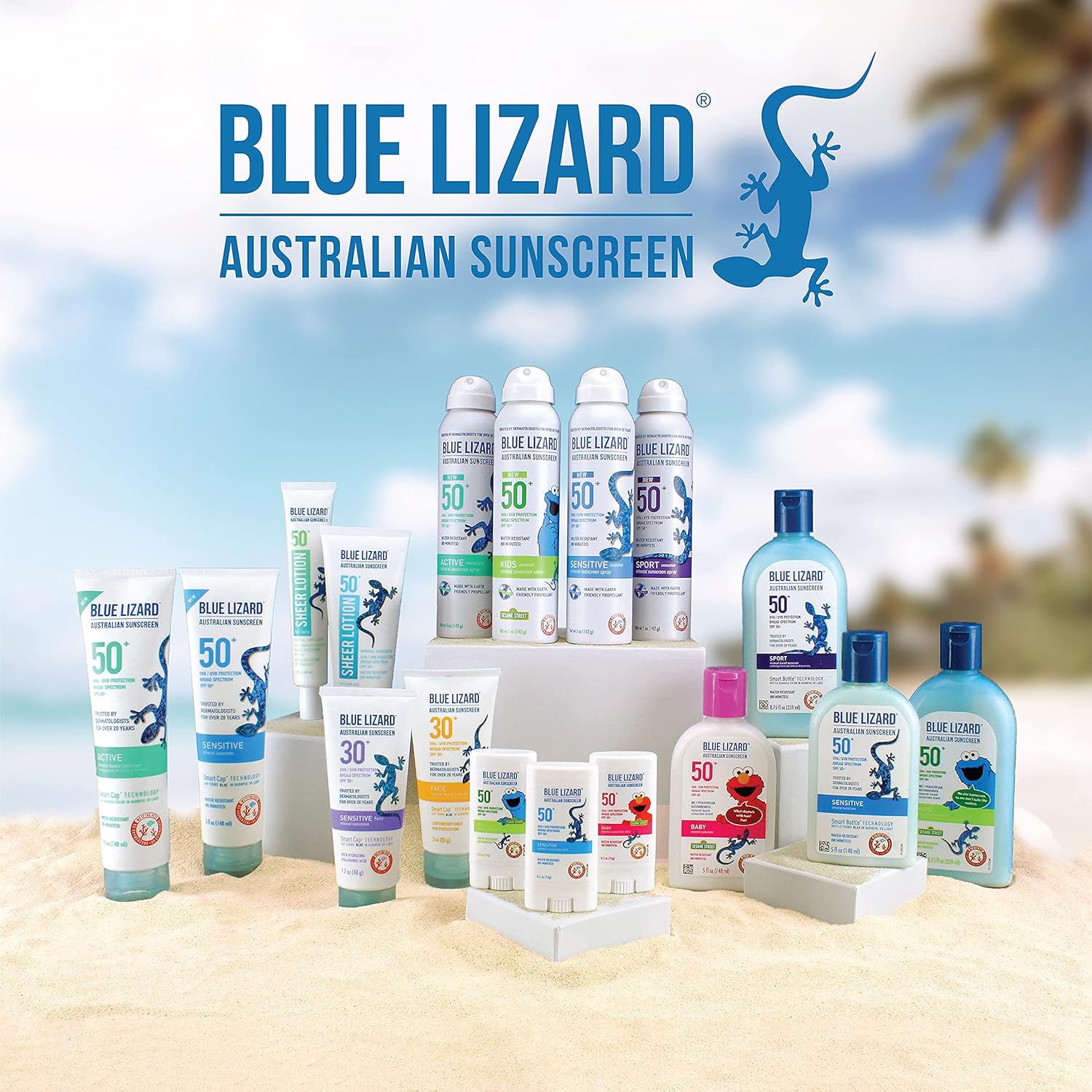 BLUE LIZARD Sensitive Mineral Sunscreen with Zinc Oxide, SPF 50+, Water Resistant, UVA/UVB Protection with Smart Bottle Technology - Fragrance Free, 5 oz