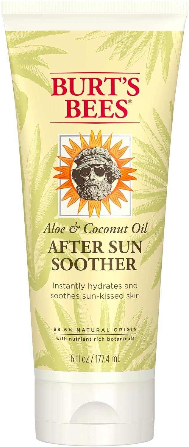 Burts Bees After Sun Lotion with Hydrating Aloe Vera  Coconut Oil - Summer Essentials, Sunburn Relief, Natural After Sun Soother, 6 oz