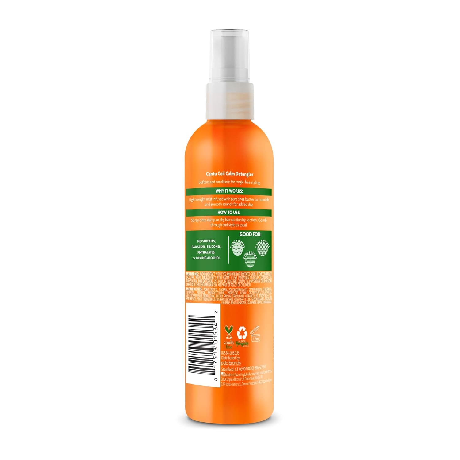 Cantu Coil Calm Detangler with Shea Butter for Natural Hair, 8 fl oz (Packaging May Vary)