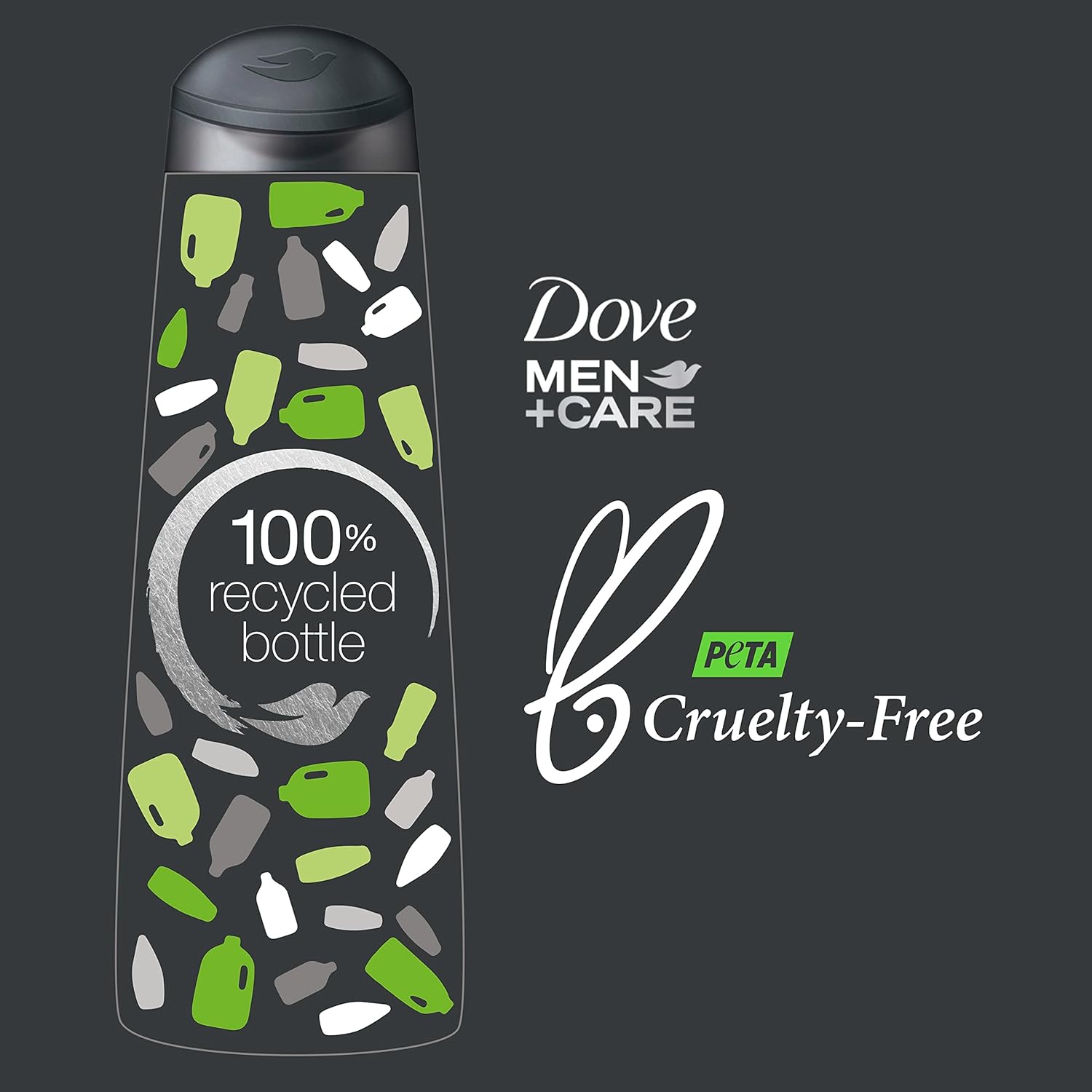 DOVE MEN + CARE Fortifying 2-in-1 Shampoo and Conditioner Fresh and Clean with Caffeine 4 Count For Everyday Care Helps Strengthen and Nourish Hair 12 oz