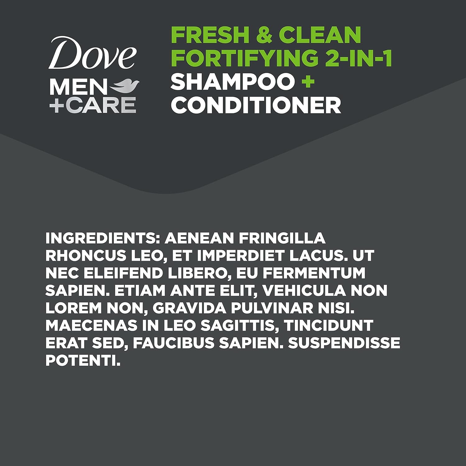 DOVE MEN + CARE Fortifying 2-in-1 Shampoo and Conditioner Fresh and Clean with Caffeine 4 Count For Everyday Care Helps Strengthen and Nourish Hair 12 oz