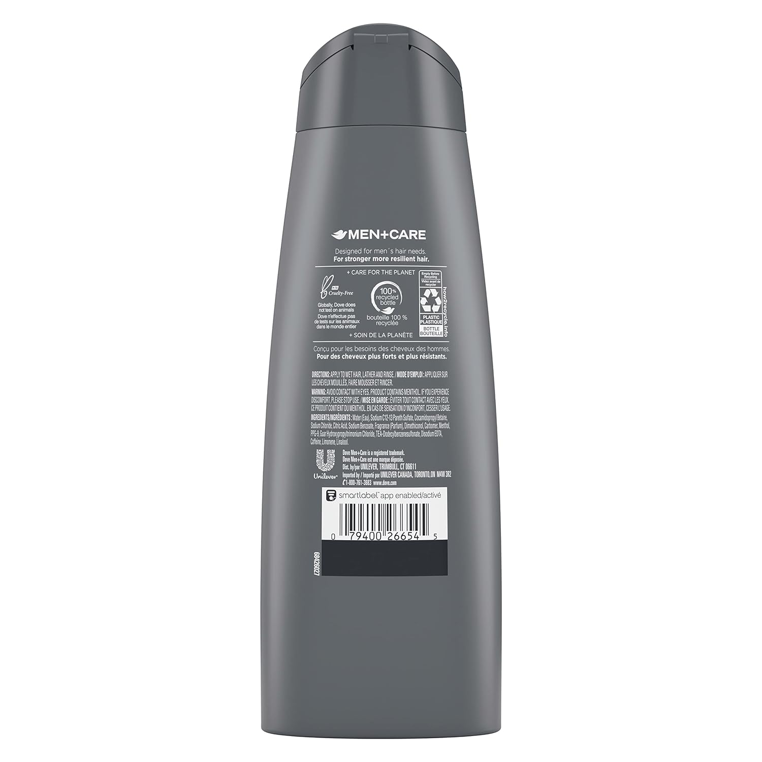 DOVE MEN + CARE Fortifying 2-in-1 Shampoo and Conditioner Fresh and Clean with Caffeine 4 Count For Everyday Care Helps Strengthen and Nourish Hair 12 oz