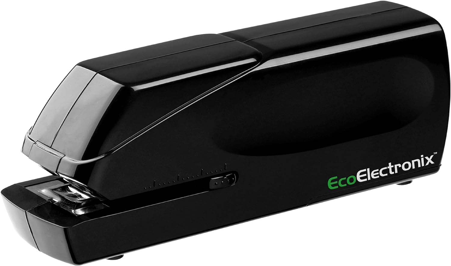 EcoElectronix Portable Automatic Electric Stapler - 30 Sheet Capacity, Quiet Operation, Jam-Free and Easy Reload - AC Adapter/Battery Powered, (Black)