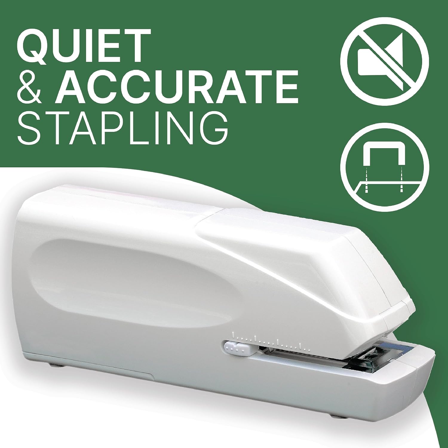 EcoElectronix Portable Automatic Electric Stapler - 30 Sheet Capacity, Quiet Operation, Jam-Free and Easy Reload - AC Adapter/Battery Powered, (Black)