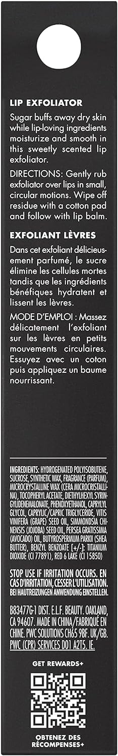 e.l.f. Lip Exfoliator, Moisturizing Scented Lip Scrub For Exfoliating  Smoothing Lips, Infused With Jojoba Oil, Vegan  Cruelty-free, Strawberry