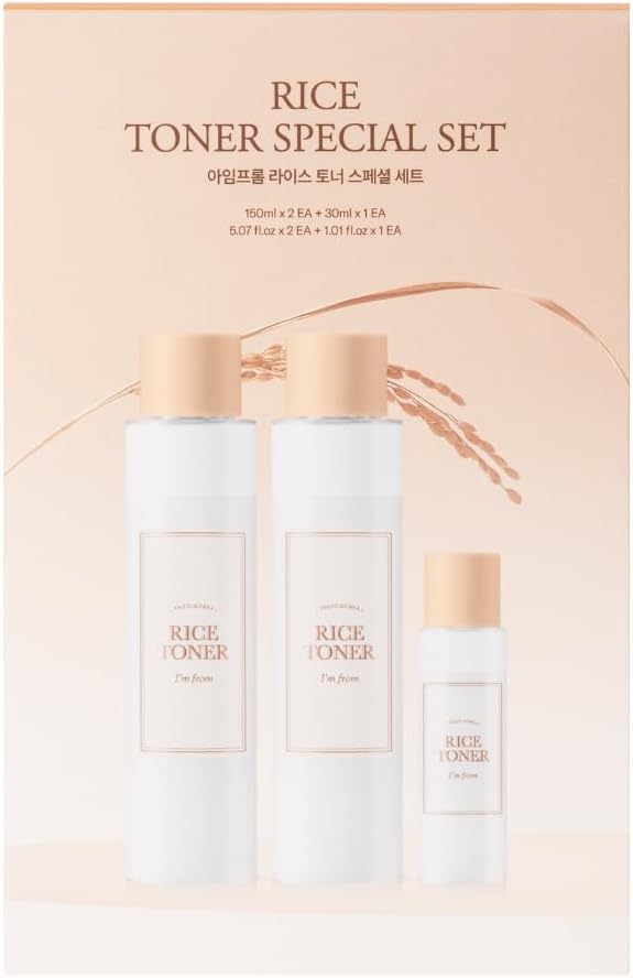 Im From Rice Toner, 77.78% Rice Extract from Korea, Glow Essence with Niacinamide, Hydrating for Dry Skin, Vegan, Alcohol Free, Fragrance Free, Peta Approved, K Beauty Toner, 5.07 Fl Oz