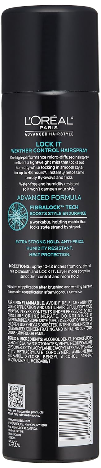 LOréal Paris Advanced Hairstyle LOCK IT Weather Control Hairspray, 8.25 oz. (Packaging May Vary)