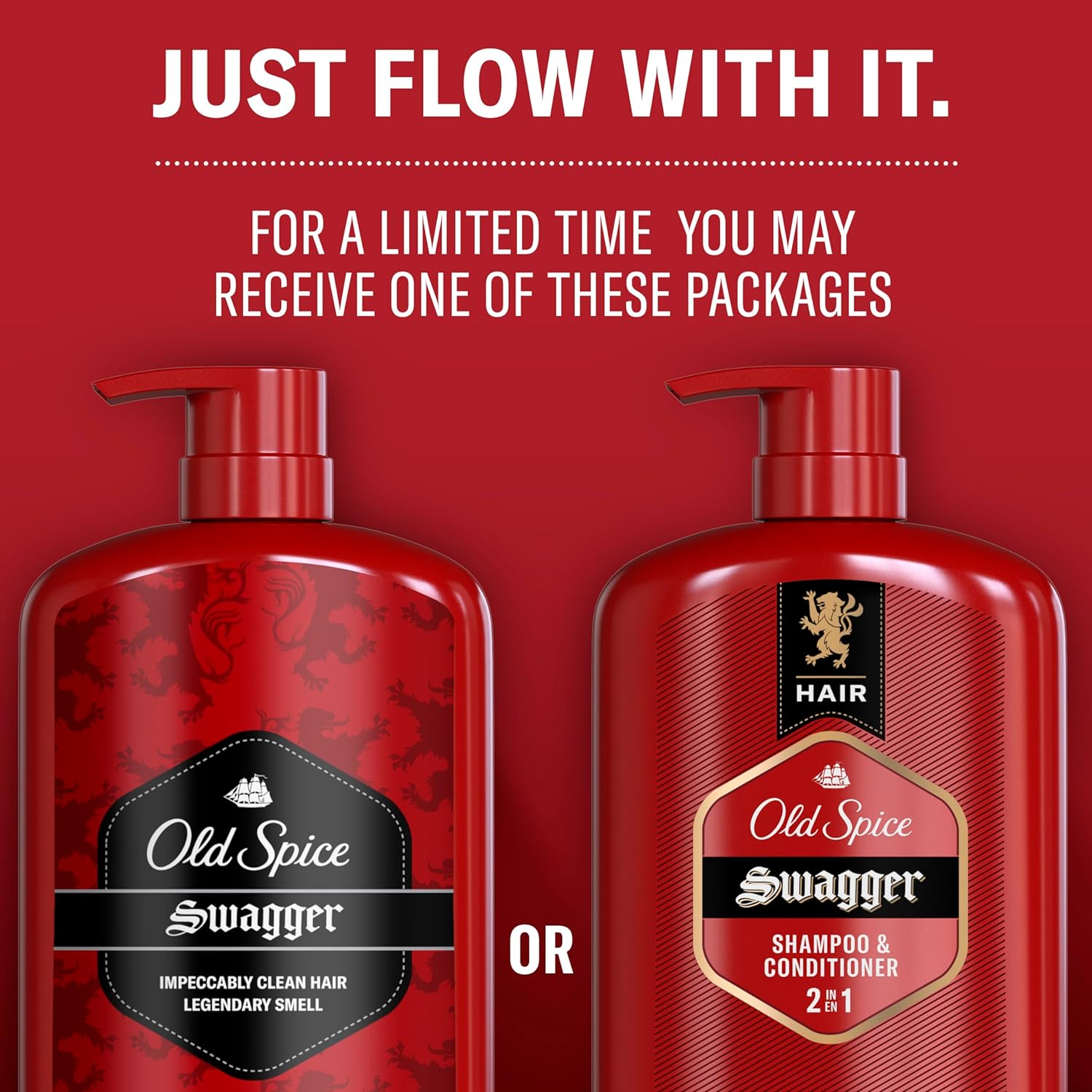 Old Spice Swagger 2-in-1 Shampoo and Conditioner for Men, Get Up To 80% Fuller-Looking Hair, 29.2 Fl Oz Each, Twin Pack