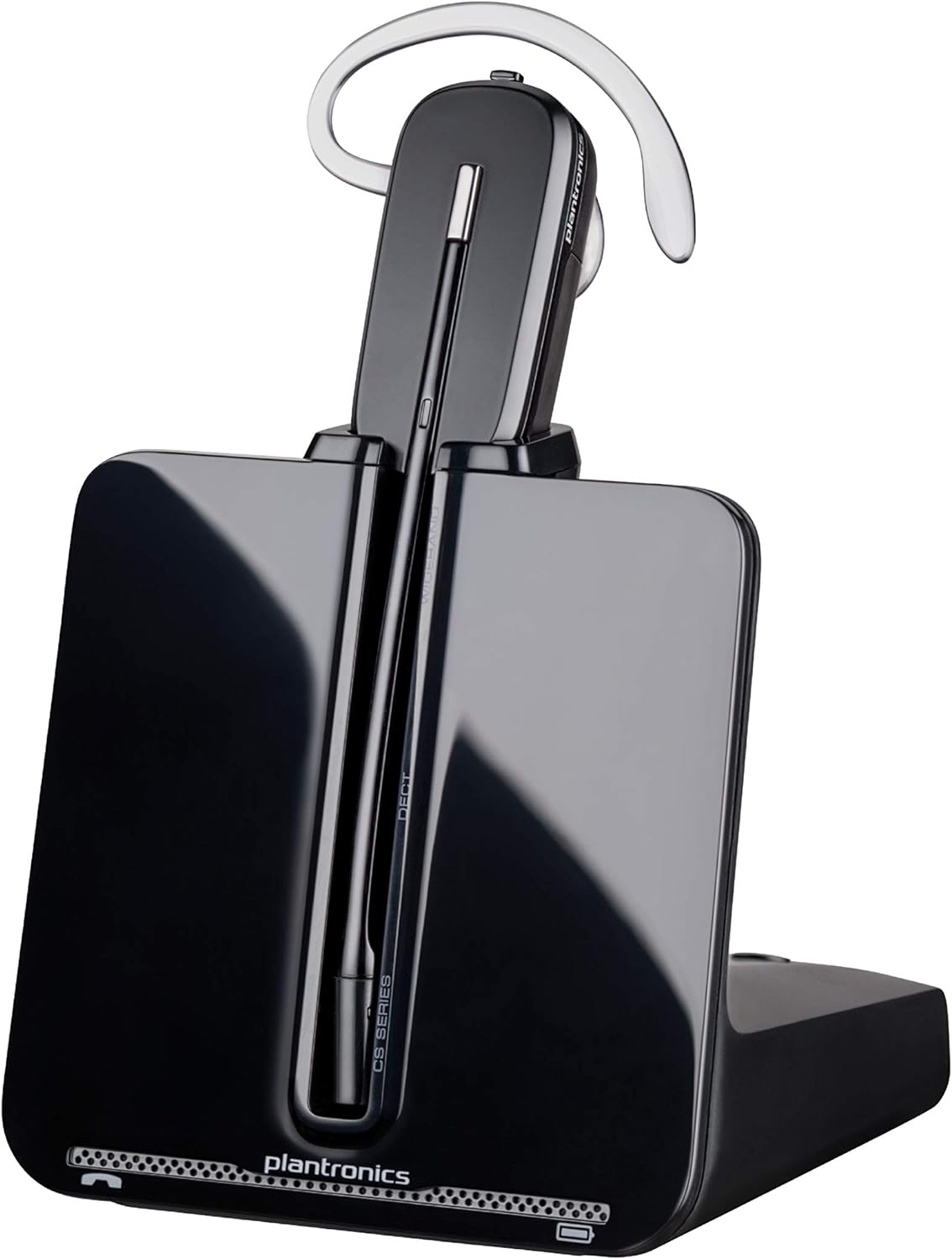 Plantronics - CS540 Wireless DECT Headset with Lifter (Poly) - Single Ear (Mono) Convertible (3 wearing styles) - Connects to Desk Phone - Noise Canceling Microphone