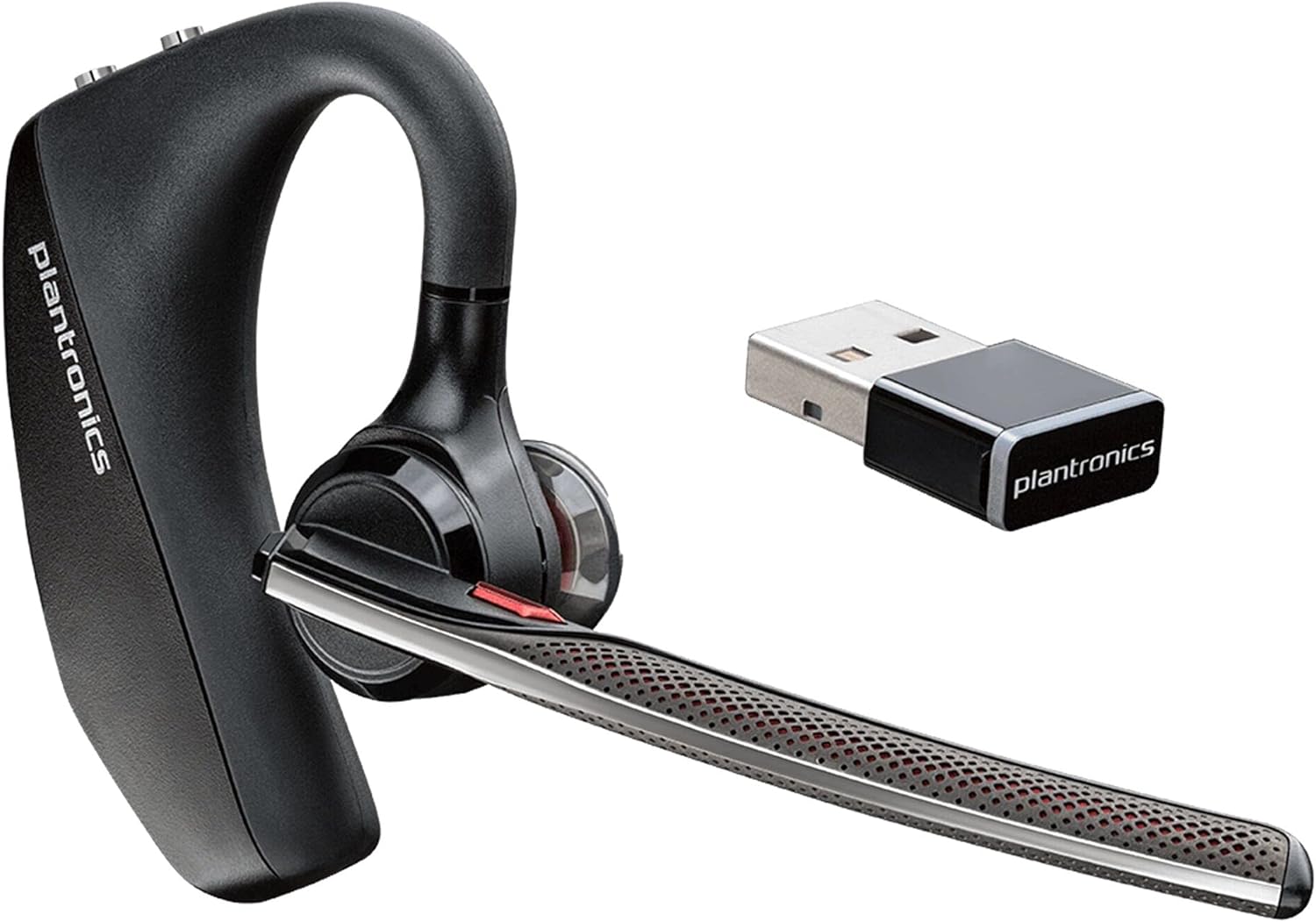 Plantronics - Voyager 5200 UC (Poly) - Bluetooth Single-Ear (Monaural) Headset - USB-A Compatible to connect to your PC and/or Mac - Works with Teams, Zoom  more - Noise Canceling,Black