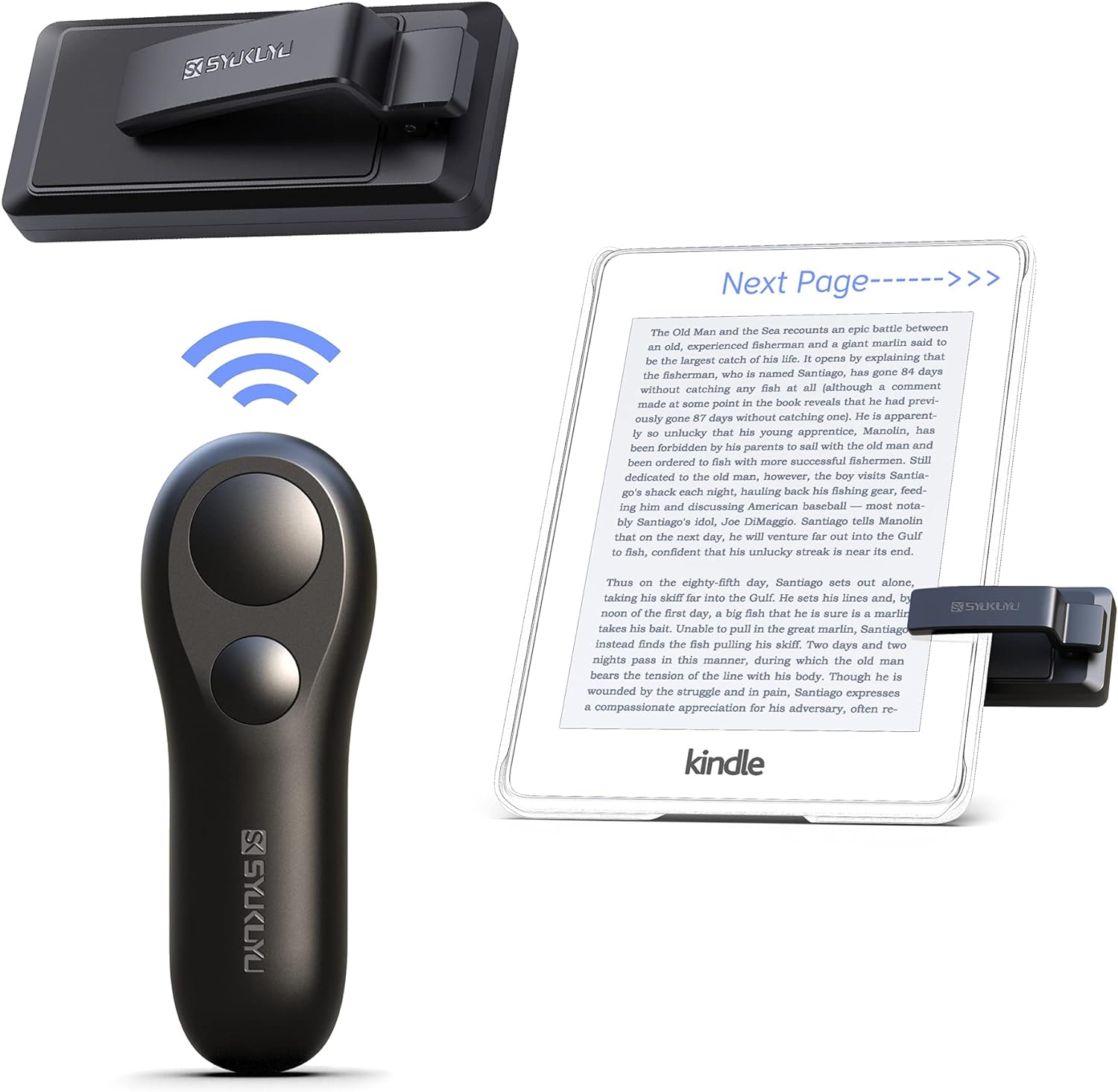 SK SYUKUYU RF Remote Control Page Turner for Kindle Reading Ipad Surface Comics, iPhone Android Tablets Reading Novels Taking Photos