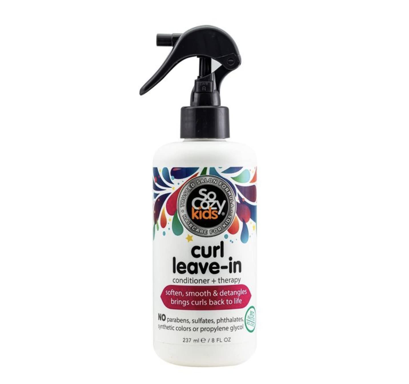 So Cozy Curl Leave In Conditioner Spray - Kids Hair Detangler Spray for Curly Hair - Paraben-Free Deep Conditioner  Detangler Spray for Kids Tangle-Free Curls (8fl oz)