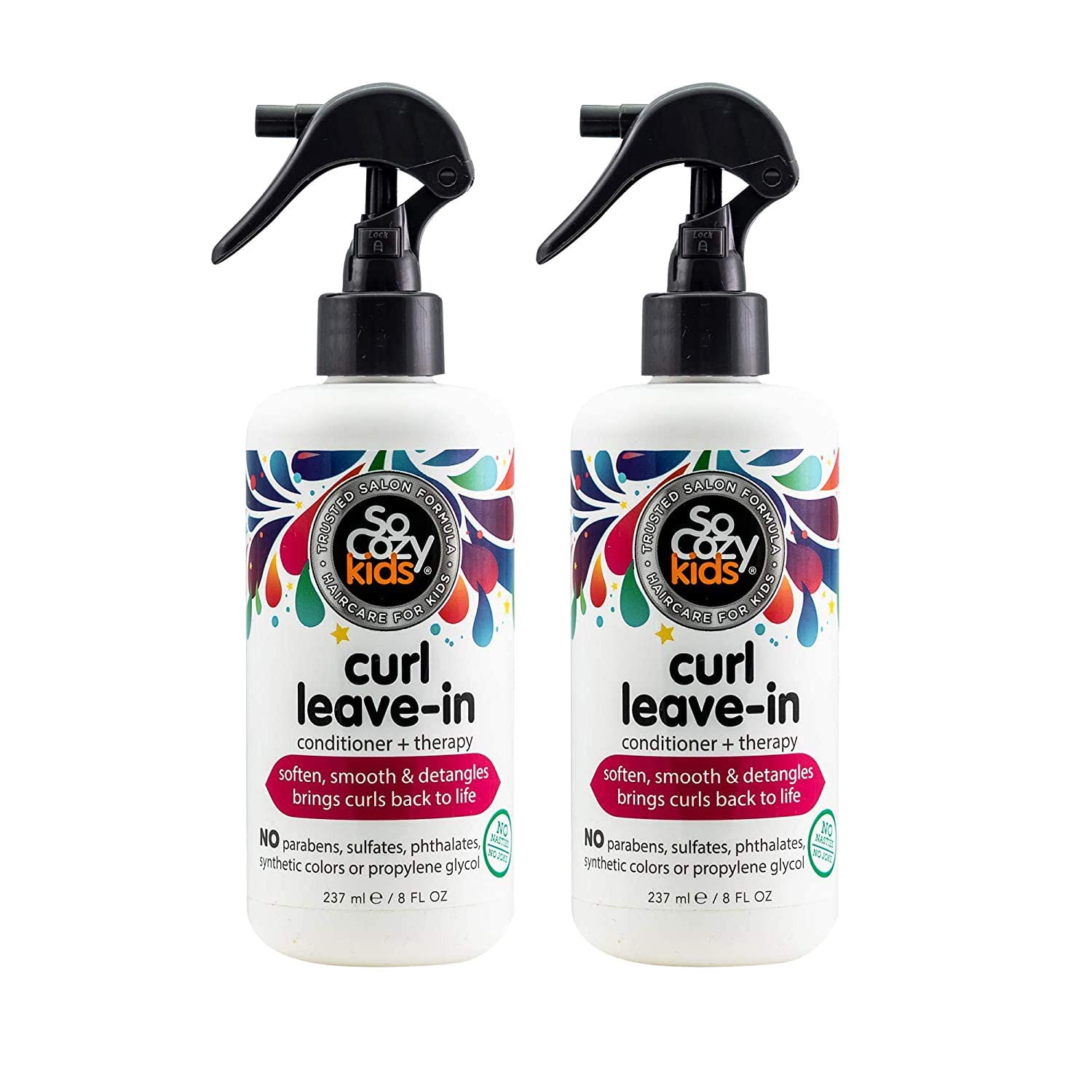 So Cozy Curl Leave In Conditioner Spray - Kids Hair Detangler Spray for Curly Hair - Paraben-Free Deep Conditioner  Detangler Spray for Kids Tangle-Free Curls (8fl oz)