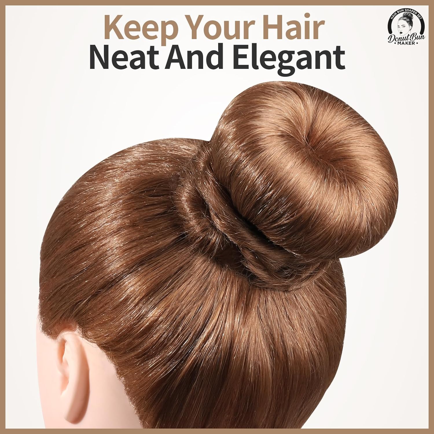 Teenitor 4pcs Hair Bun Maker-Brown