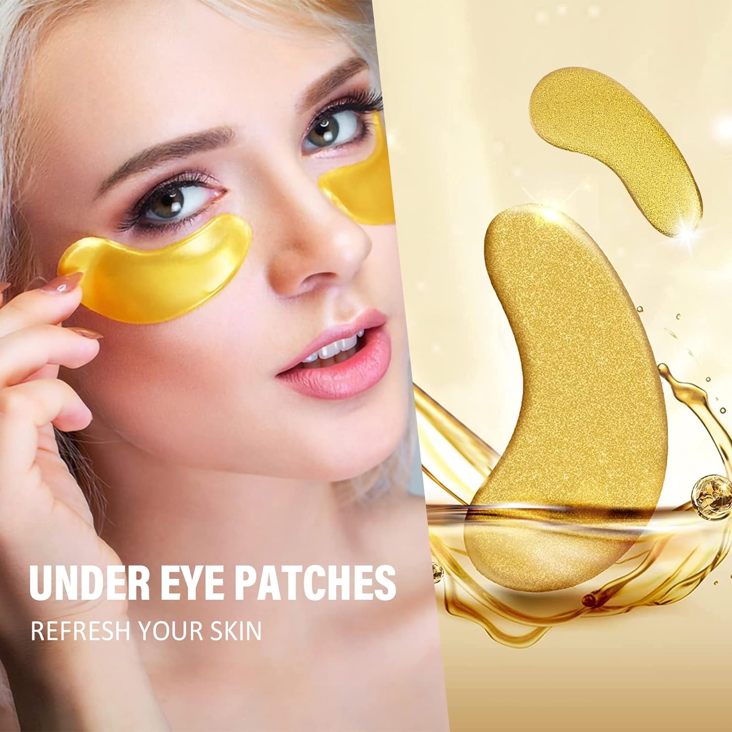 Xhoon 24K Gold Under Eye Patches - 20 Pairs Amino Acid  Collagen, Under Eye Mask for Face Care, Dark Circles and Puffiness, Beauty  Personal Care