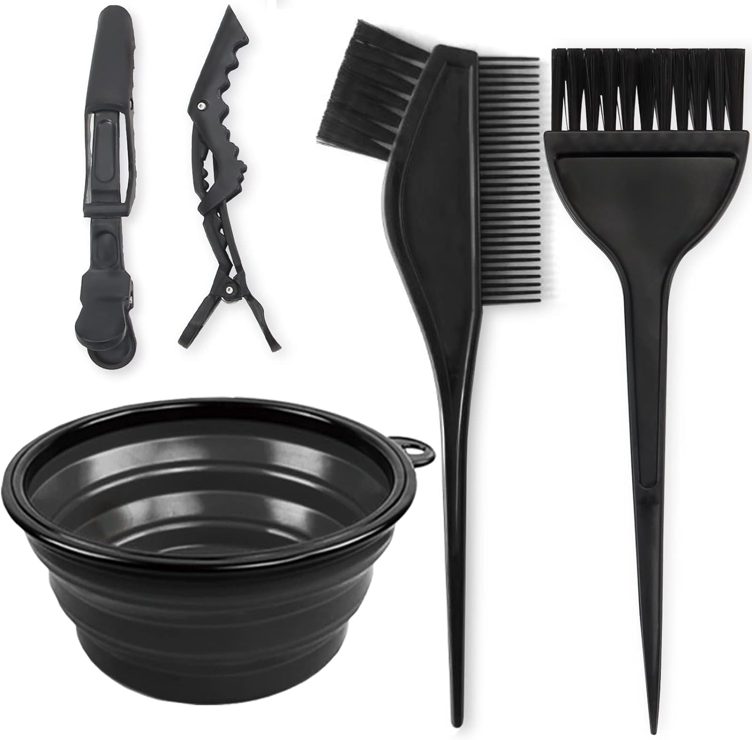 Yexixsr 5Pcs Professional Salon Hair Coloring Dyeing Kit, hair bleach kit hair coloring tool with Hair Dye Brush, Hair Color Bowl, Hair Clips