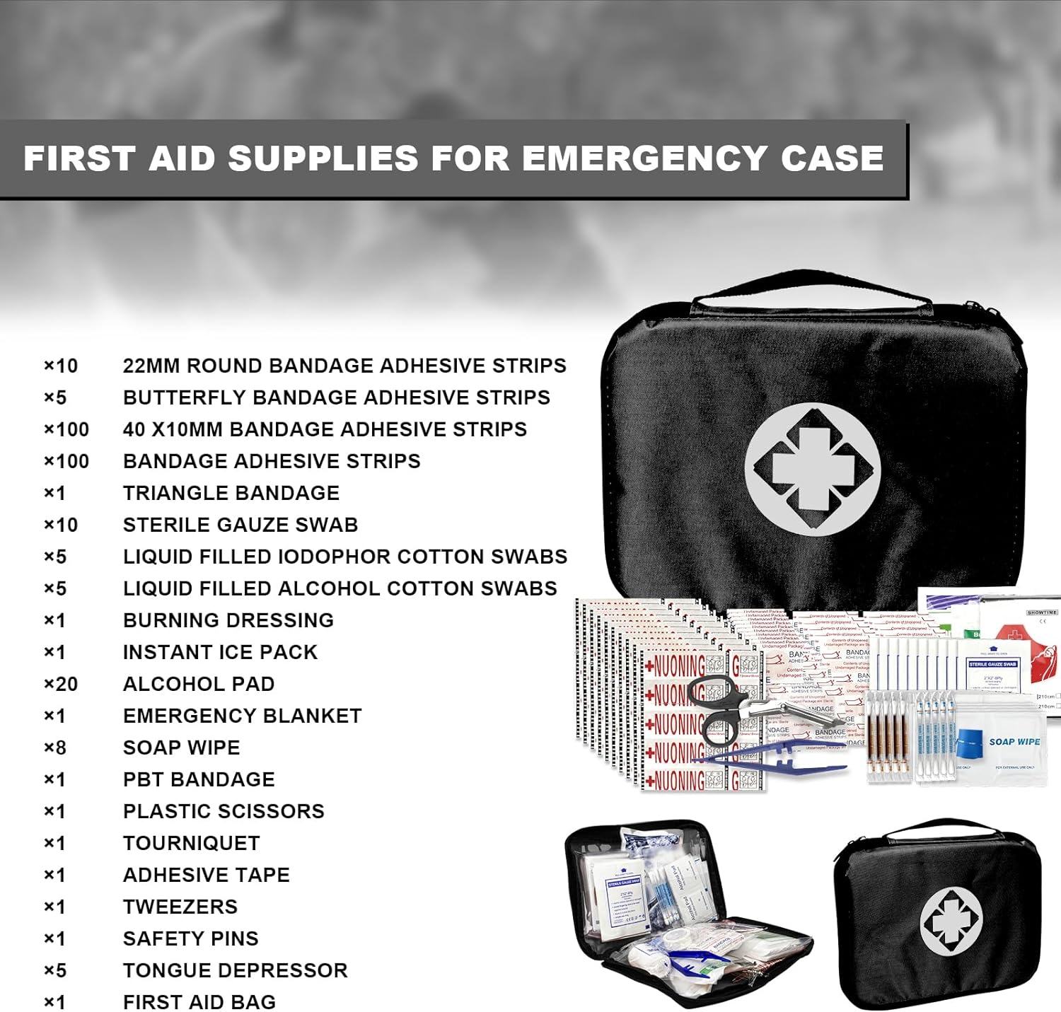 300 PCS First Aid Kit Refill Supplies Basic Emergency Essentials First Aid Kit Travel Size for Businesses Emergency Accident Essentials for Outdoor Adventure, Green 1st Aid