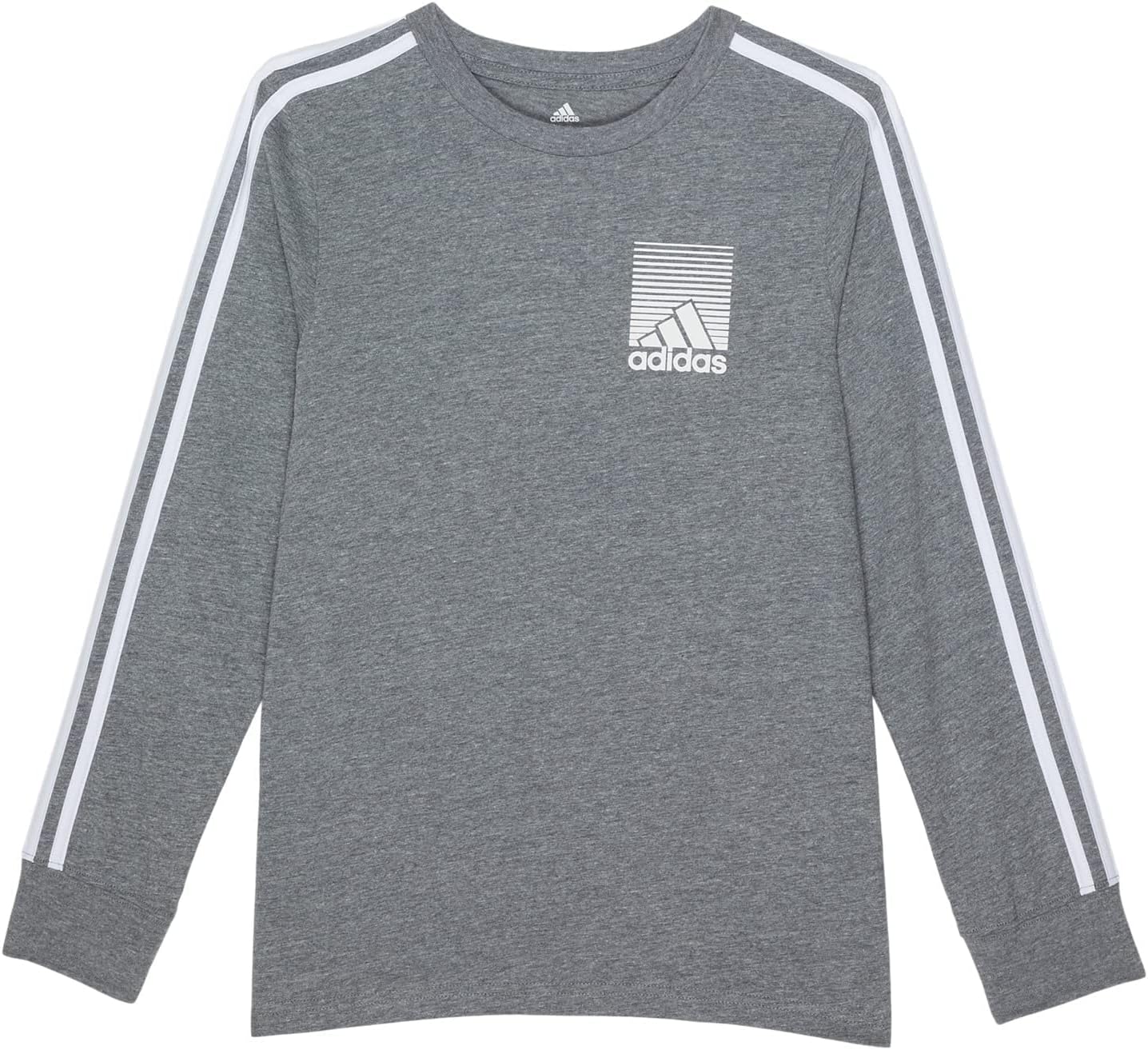 adidas Boys Long Sleeve Cotton T-Shirt 3-Stripes Tee