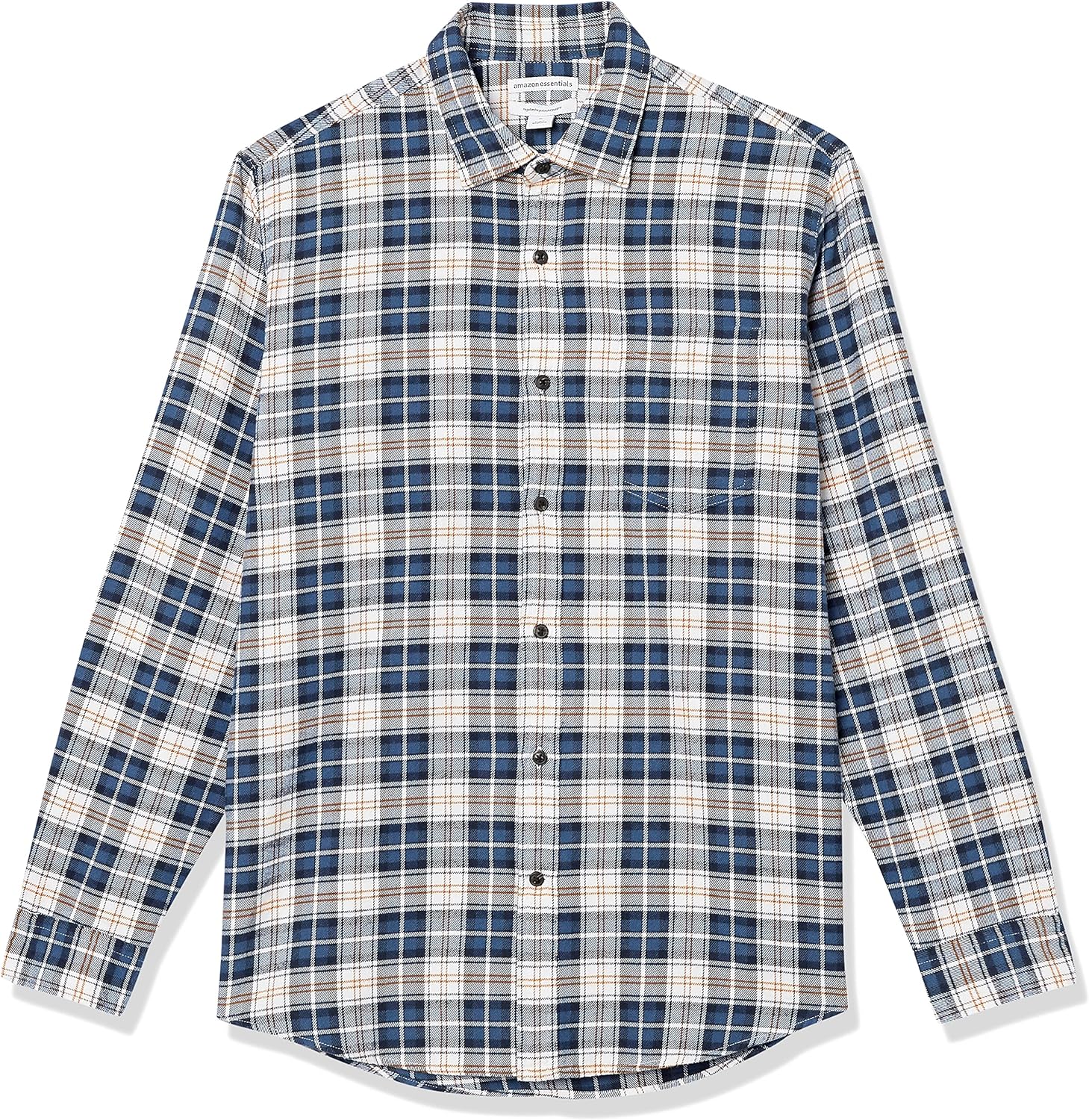 Amazon Essentials Mens Long-Sleeve Flannel Shirt (Available in Big  Tall)