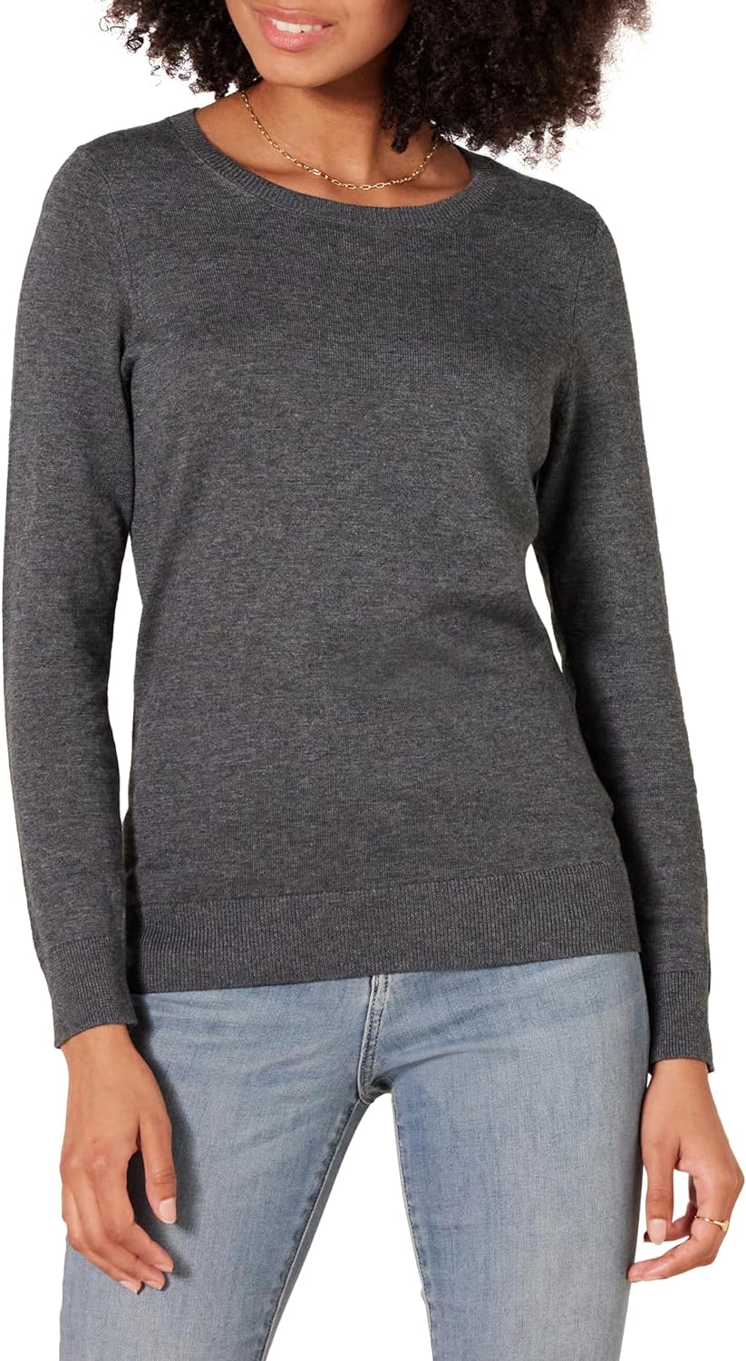 Amazon Essentials Womens Long-Sleeve Lightweight Crewneck Sweater (Available in Plus Size)