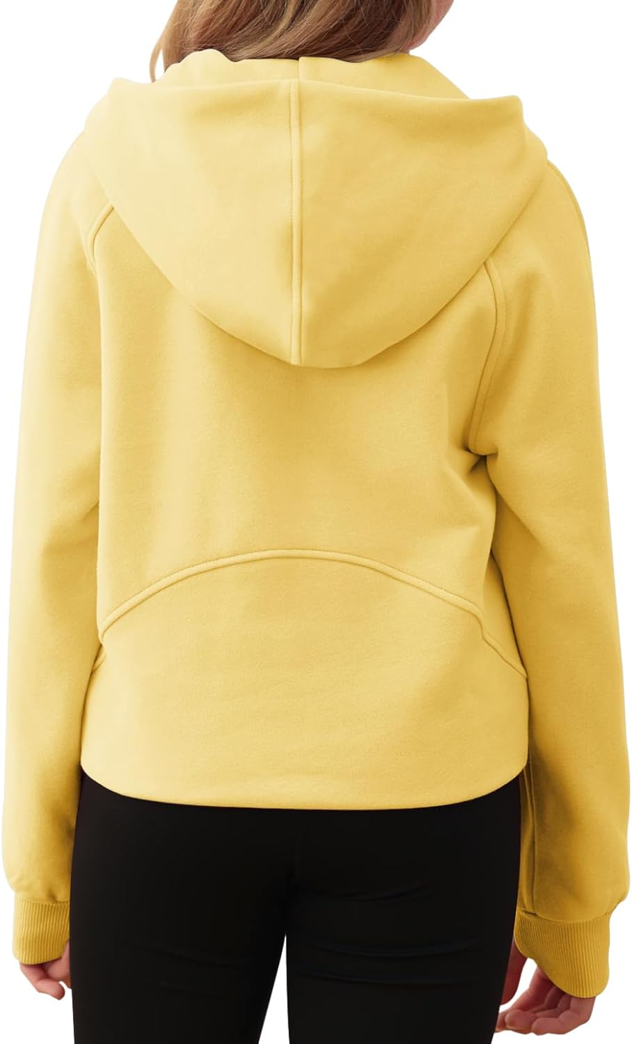 Doshoop Girls Half Ziper Collar Cropped Hoodies Long Sleeve Fleece Zip Up Pullover Sweatshirts