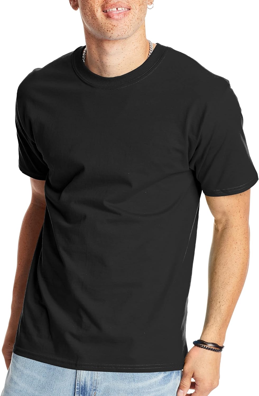 Hanes Mens Beefy-t T-Shirt, Classic Heavyweight Cotton Tee, 1 Or 2 Pack, Available in Tall Sizes