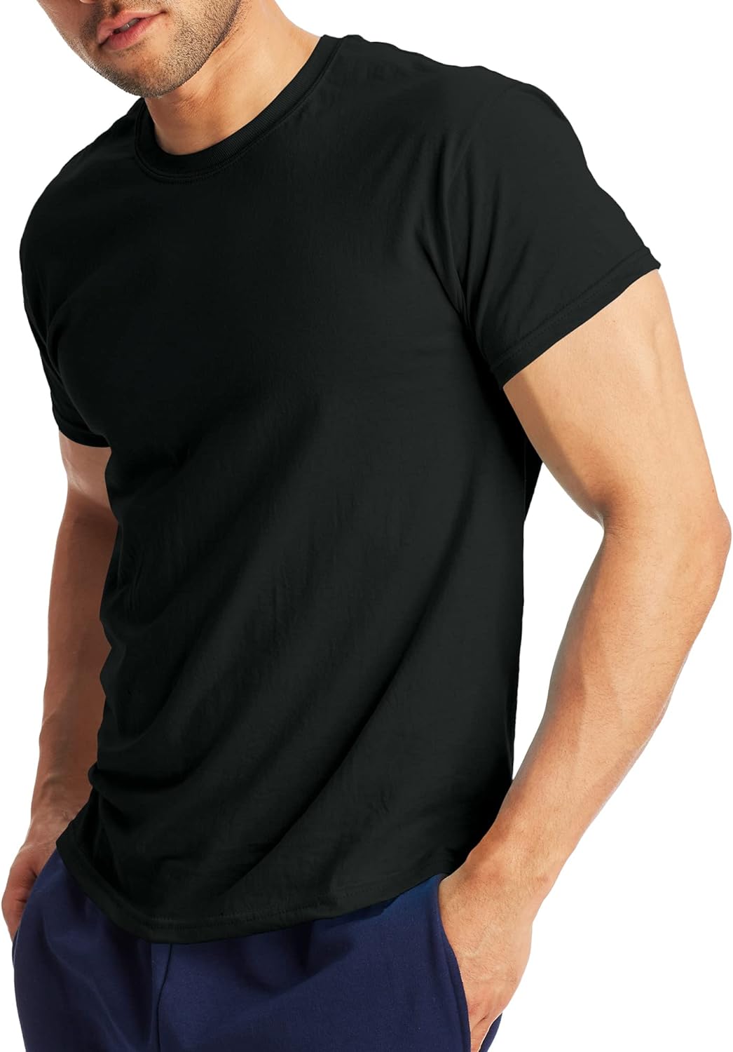 Hanes Mens Beefy-t T-Shirt, Classic Heavyweight Cotton Tee, 1 Or 2 Pack, Available in Tall Sizes