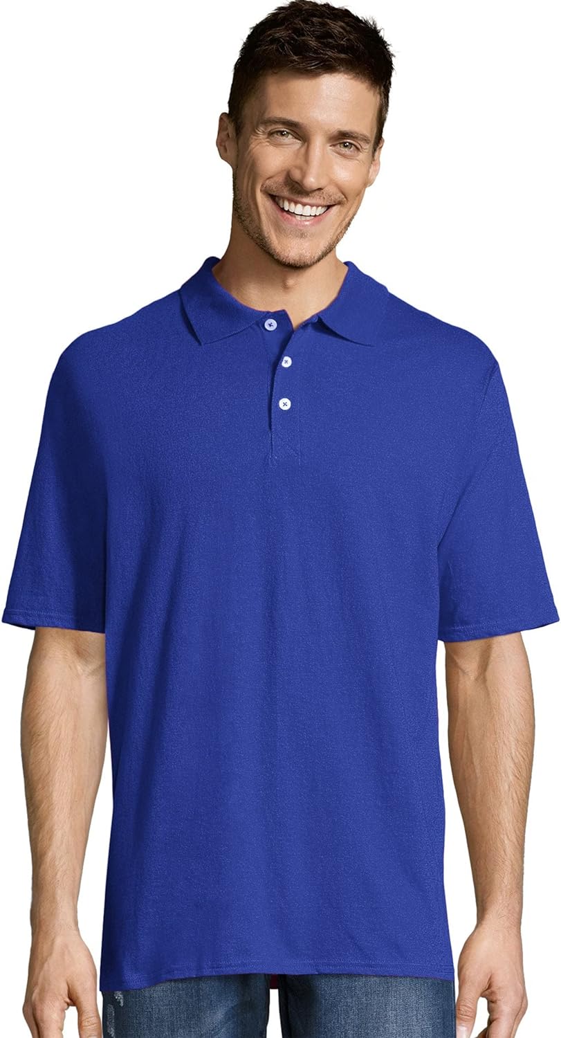 Hanes Mens FreshIQ Polo Shirt, Men’s X-Temp Polo Shirt, Moisture-Wicking Performance Polo Shirt