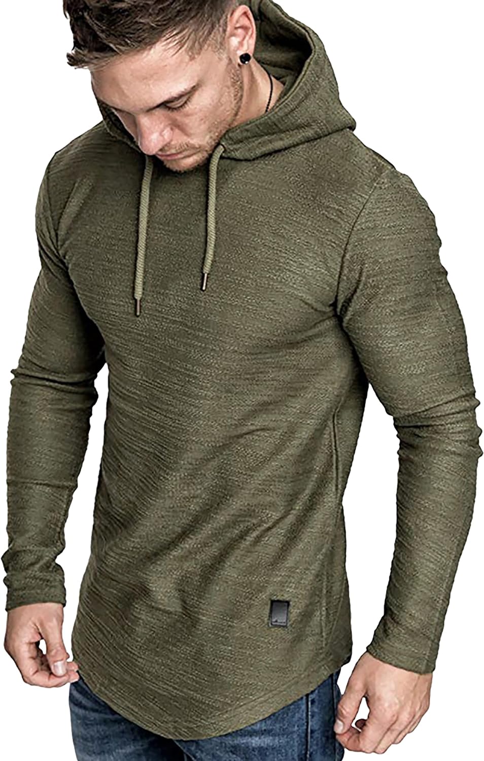 Lexiart Mens Fashion Athletic Hoodies Sport Sweatshirt Solid Color Fleece Pullover