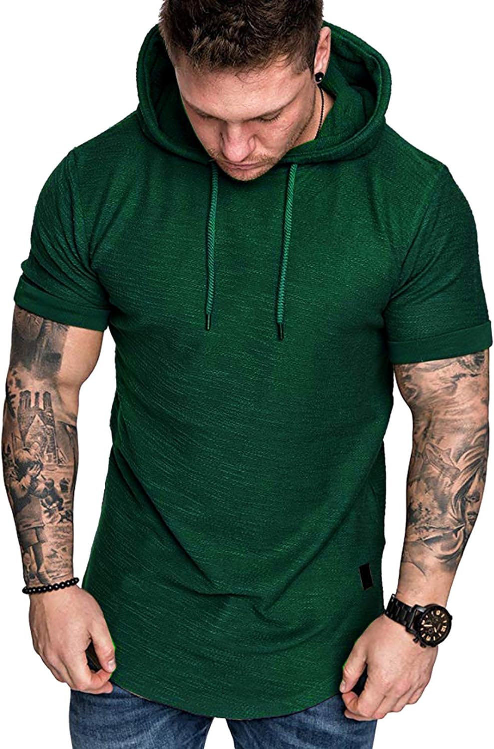 Lexiart Mens Fashion Athletic Hoodies Sport Sweatshirt Solid Color Fleece Pullover