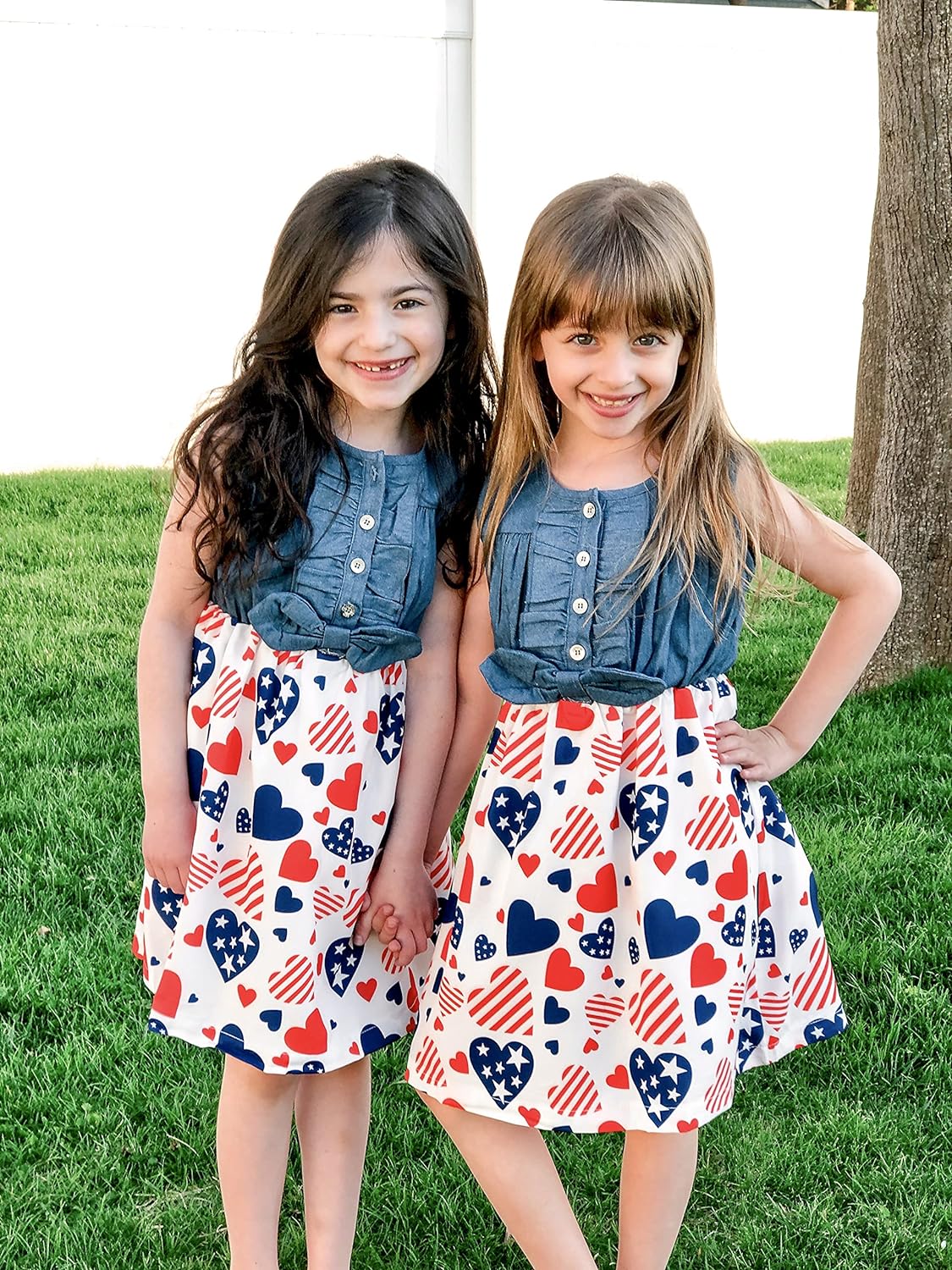 Little Girls Sleeveless Denim Dresses Casual Bowknot One-Piece Princess Sundress Tutu Skirt 2-8 Years