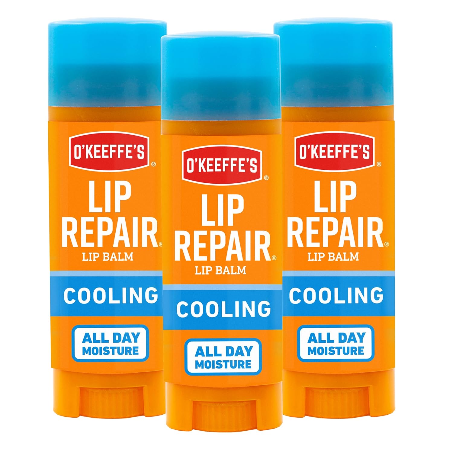 OKeeffes Cooling Relief Lip Repair Lip Balm for Dry, Cracked Lips, Stick, (Pack of 4)