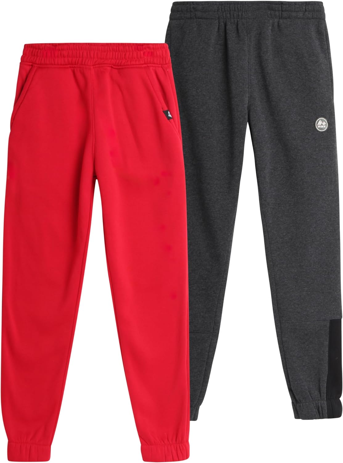 RBX Boys Active Sweatpants - 2 Pack Basic Warm-Up Fleece Jogger Track Pants (4-20)