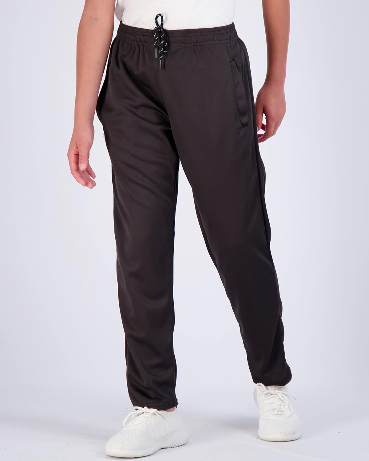 Real Essentials 3 Pack: Boys Mesh Open Bottom Active Sweatpants with Pockets  Drawstring