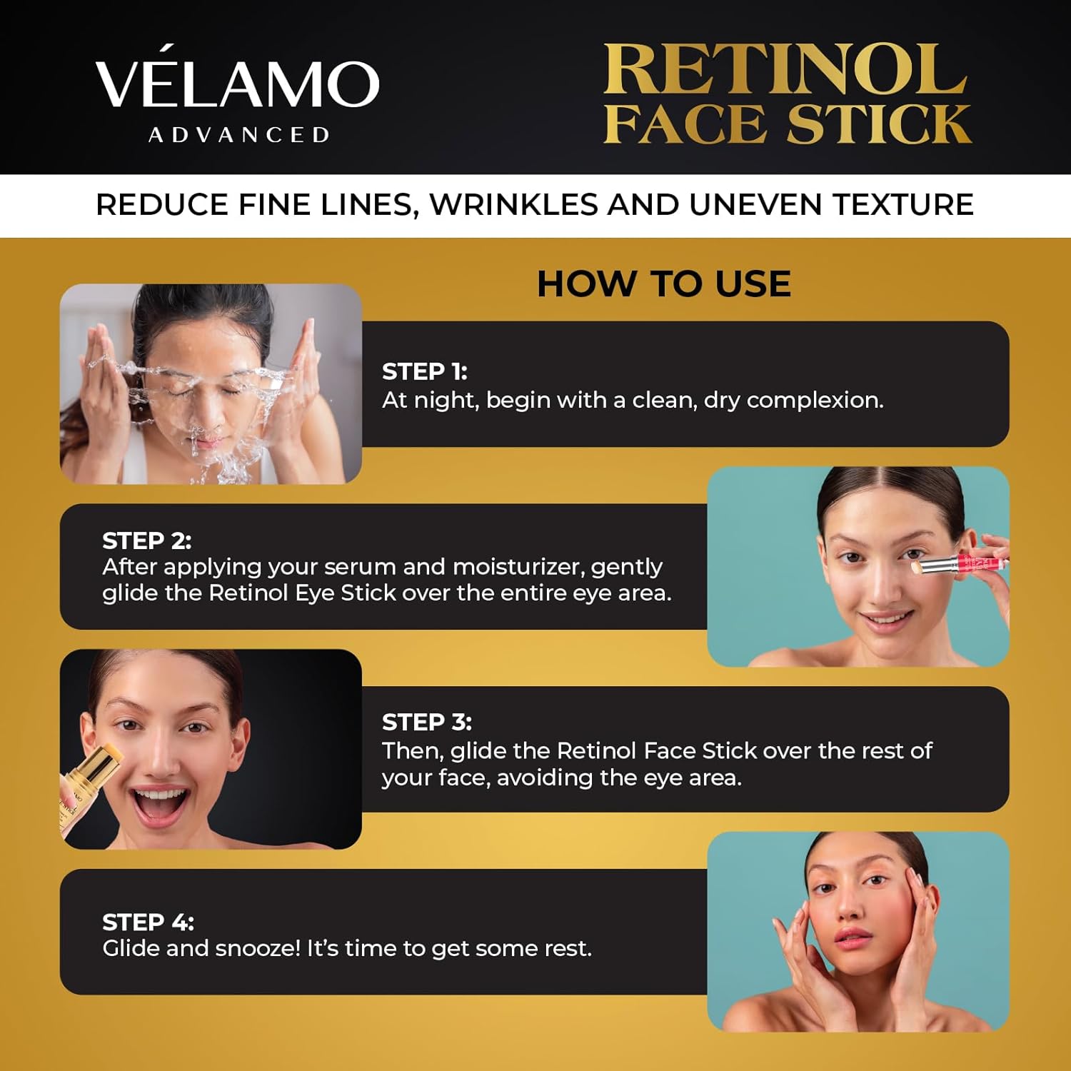 Retinol Eye Stick, Retinol Eye Cream, Retinol Cream, Retinol Face Cream, Under Eye Cream Anti Aging, Eye Cream, Brightening Eye Balm Reduces Fine Lines and Dark Circles, Visible Results in 3-4 Weeks