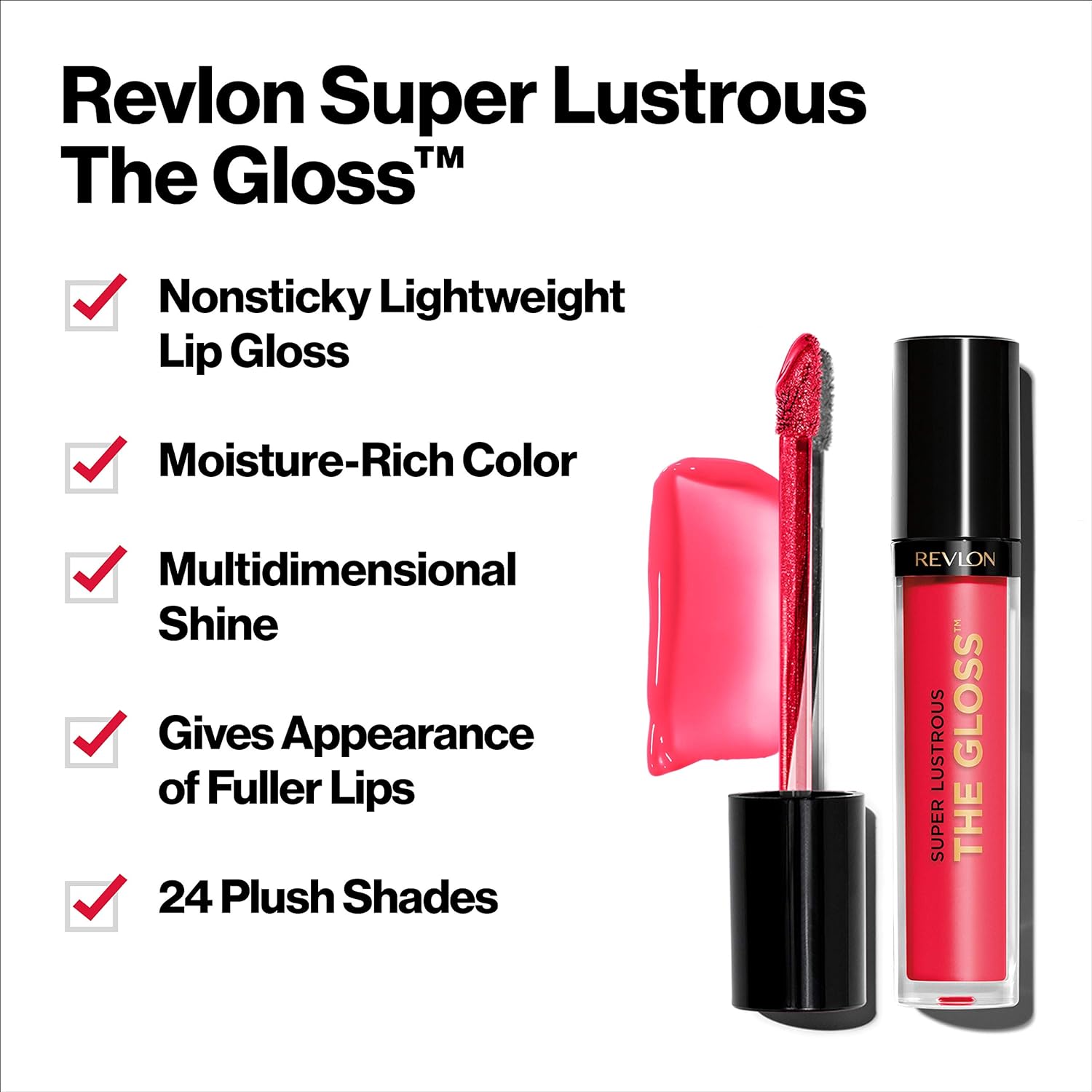 Revlon Lip Gloss Set, Super Lustrous 5 Piece Gift Set, Non-Sticky, High Shine, Cream  Pearl Finishes