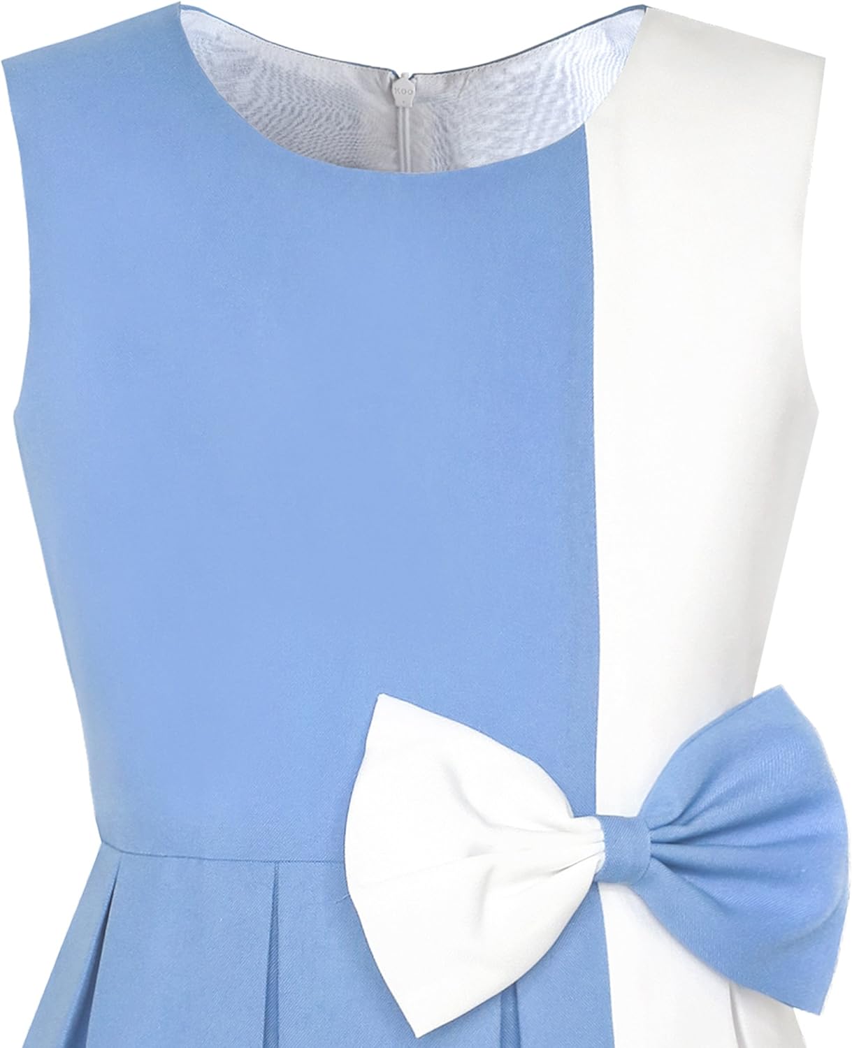 Sunny Fashion Girls Dress Color Block Contrast Bow Tie Everyday Party Size 4-14